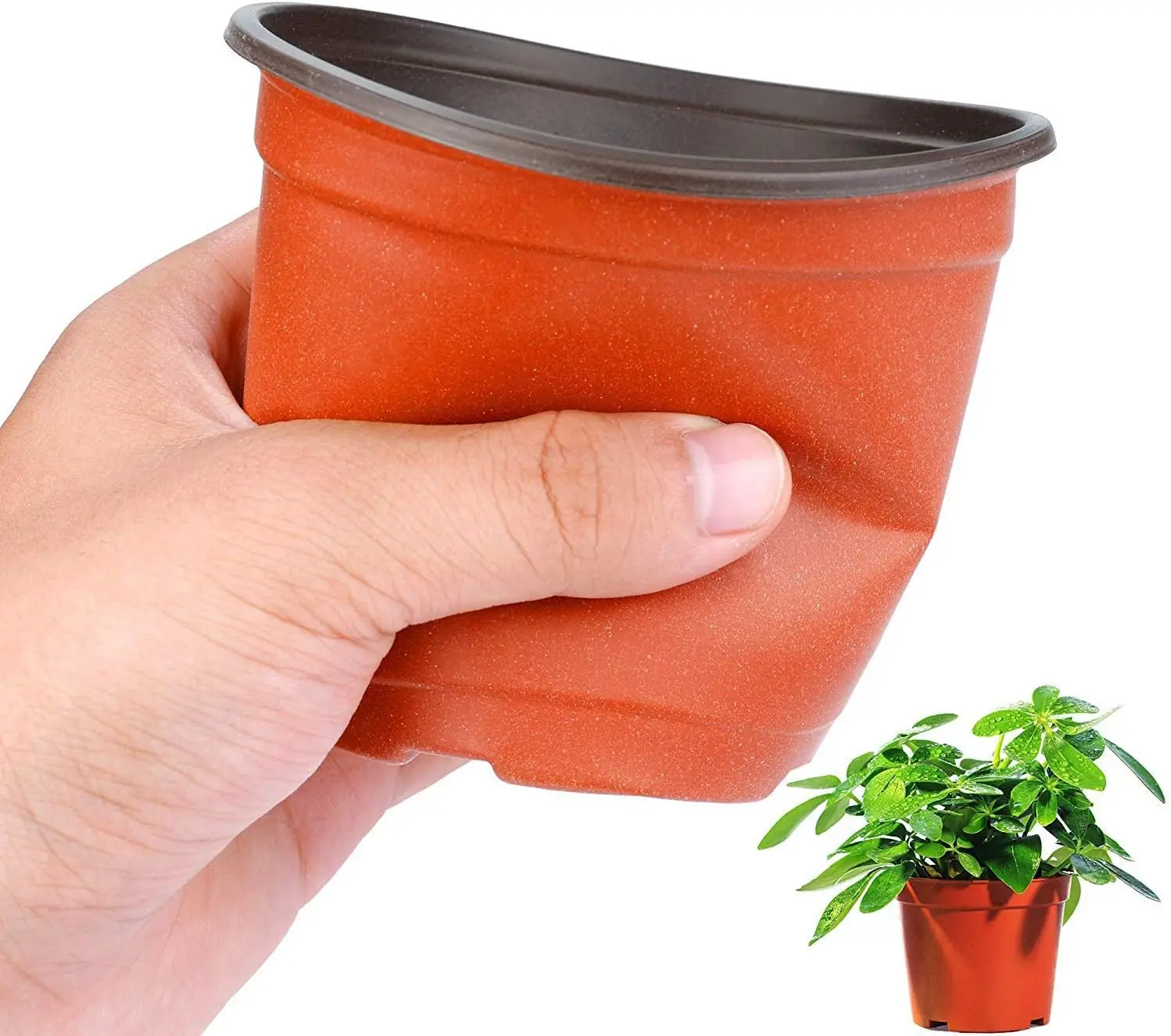 hanging plant in pot Kinto Hanging Pot Black 6.5"