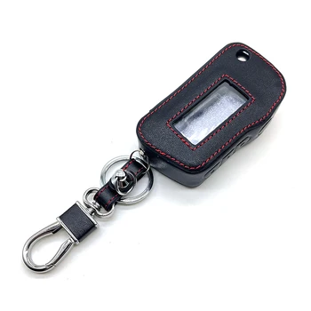 Leather keycase suitable for Starline A93 folding remote control uncut keychain two-way car alarm Starline A93 dual key