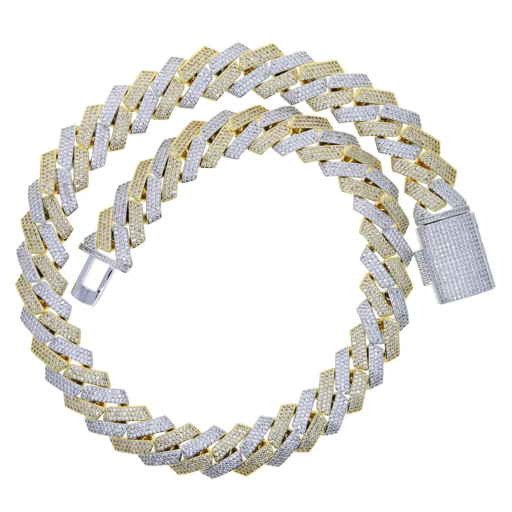 19mm Wide Heavy Chain Iced Out Bling Diamond Curb Cuban Link