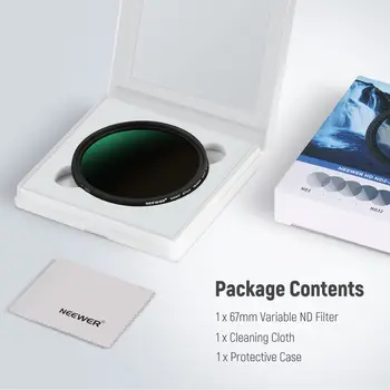 NEEWER 67mm Variable ND Filter ND2-ND32 (1-5 Stops) Adjustable Neutral Density Camera Lens Filter product image