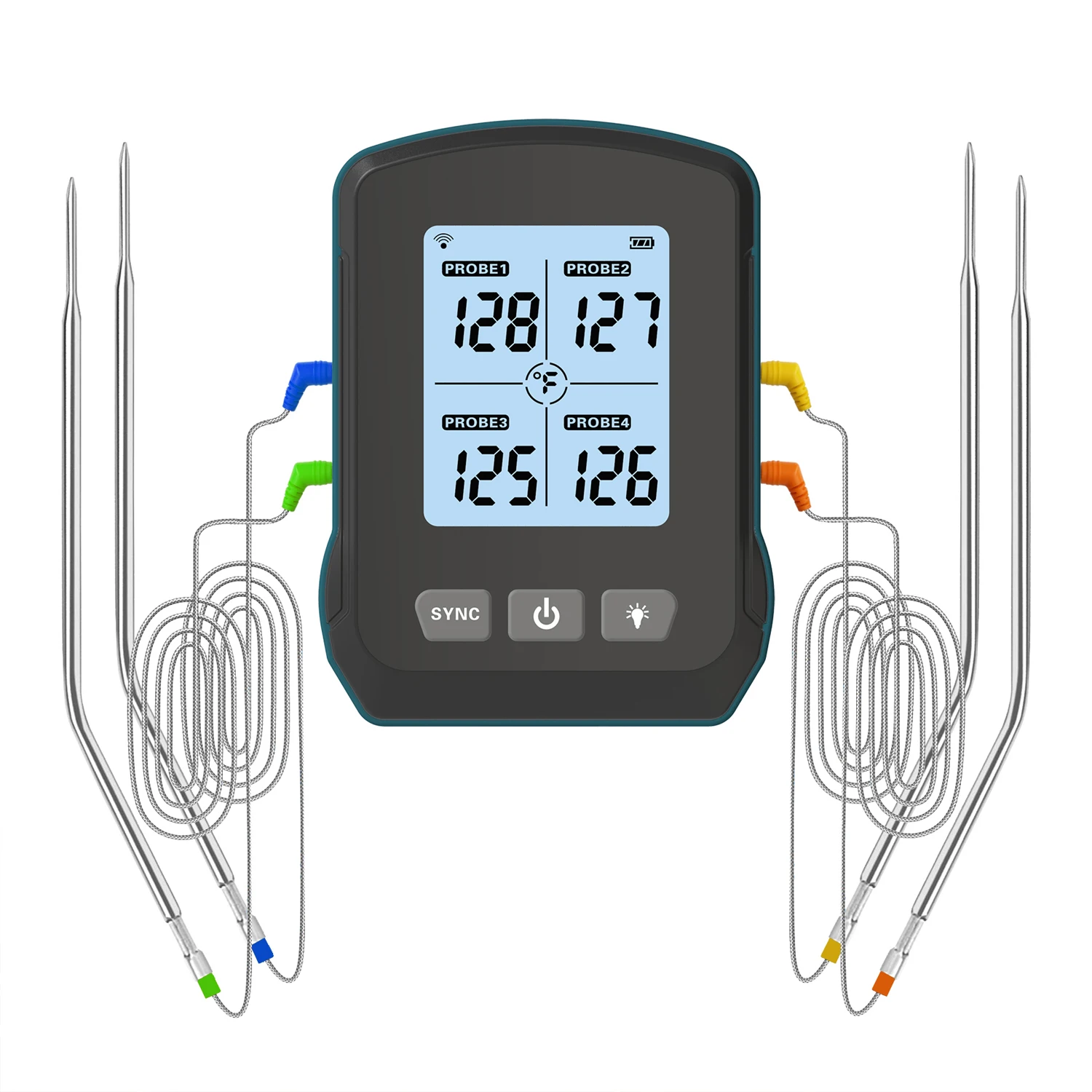 Smart Wireless RoHS CE Blue-Tooth Meat Kitchen Cooking BBQ Grill Thermometer  with 4 Probes - China Wireless Thermometer and BBQ Thermometer price