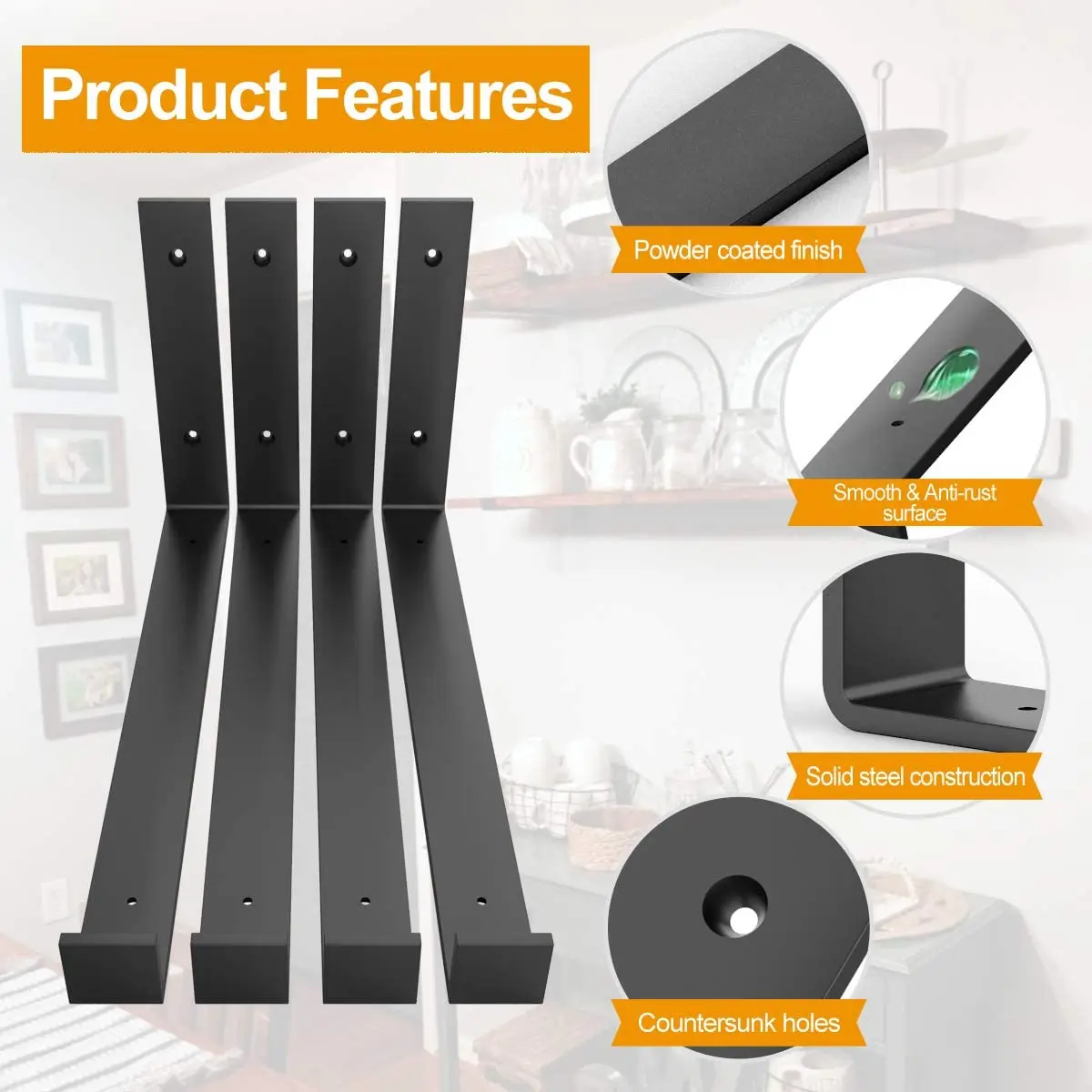 Shelf Brackets Concealed Wood Shelves I Metal Solid Steel Supports Wall