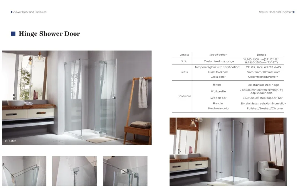 Solid Brass Glass Hardware Spring Sliding Bathroom Shower Room Stainless Steel Corner Fitting