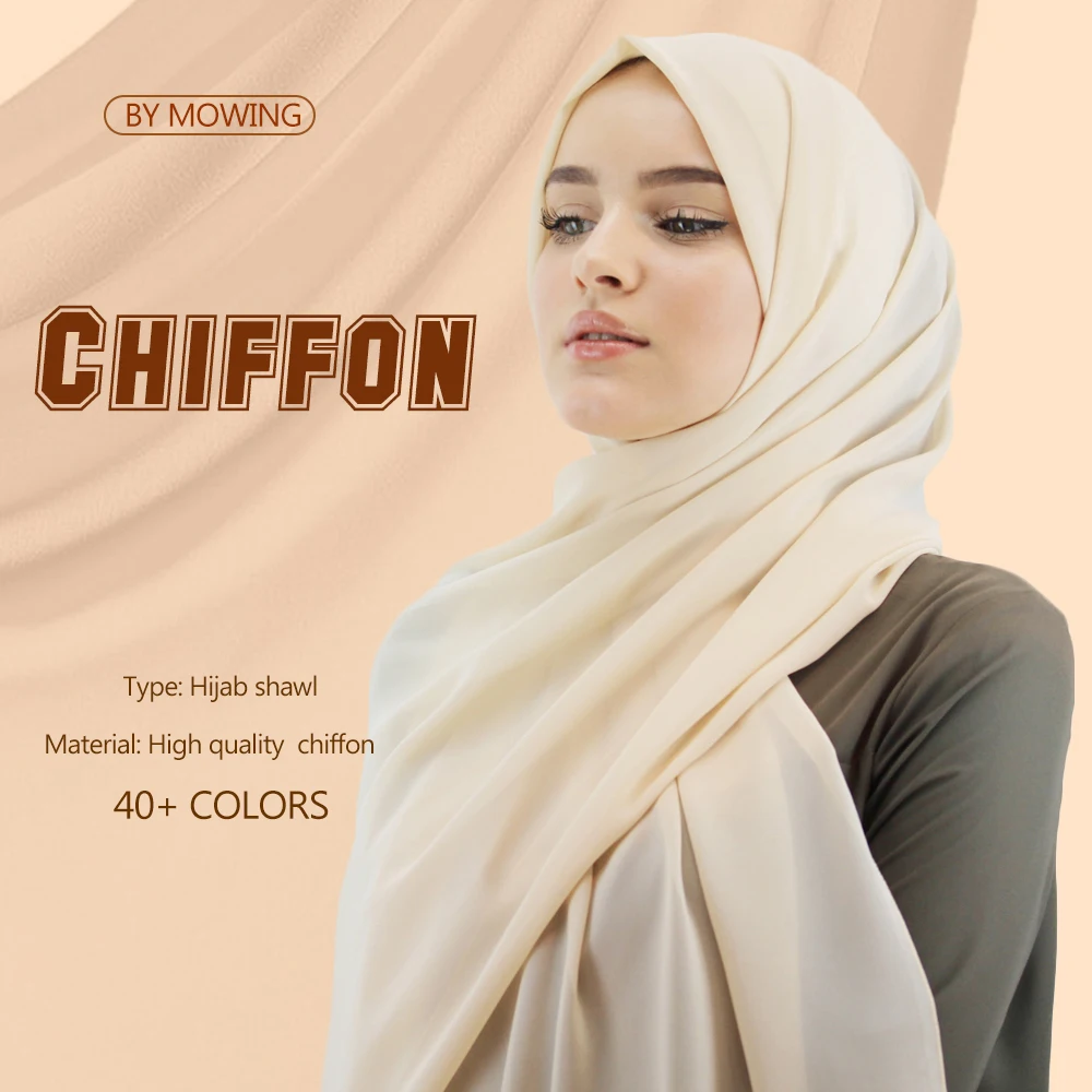 Special Offer Wholesale Muslim Premium Quality for Europe Chiffon Shawl Scarf  Soft and Heavy Fashion Chiffon Hijab