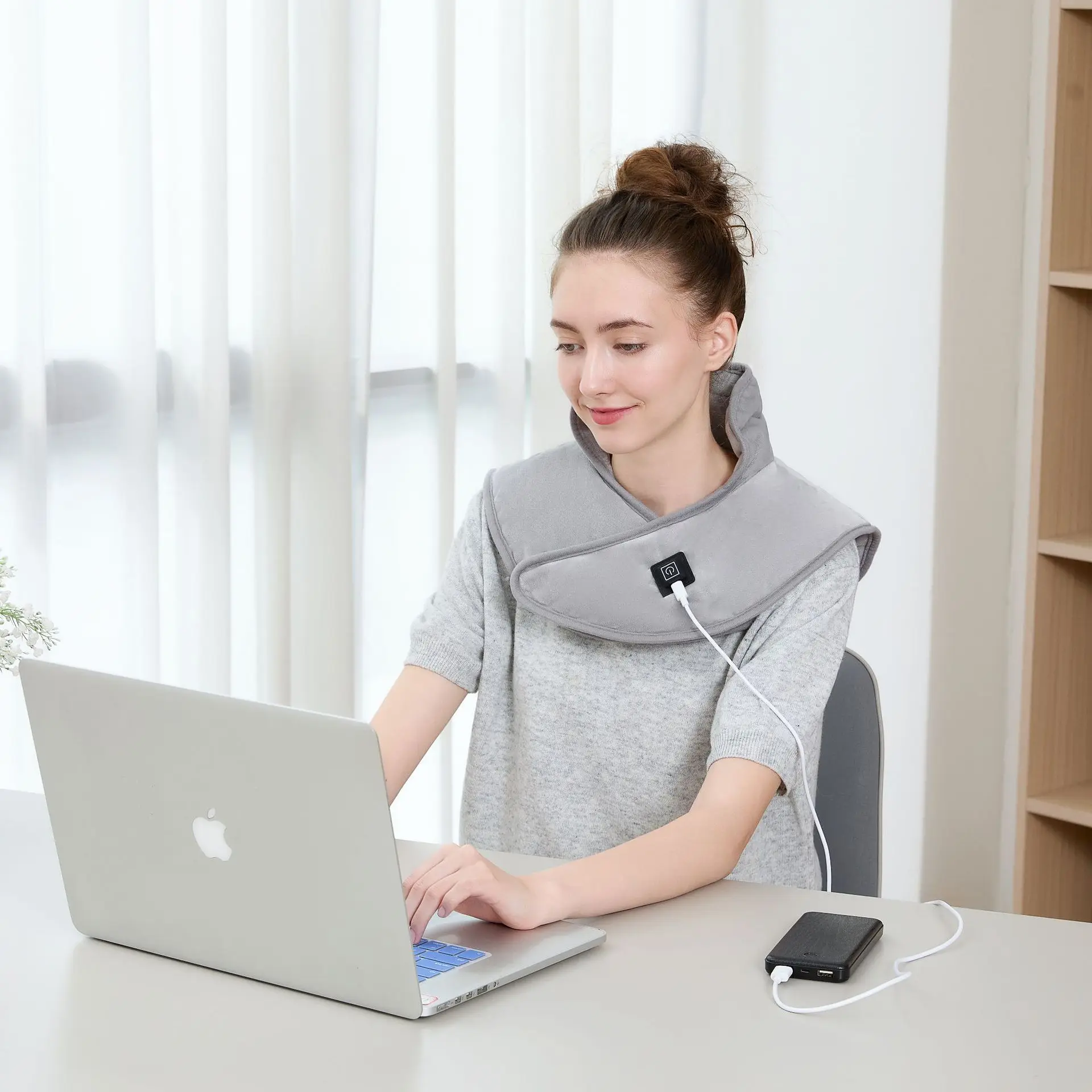 2025 New Arrival USB-Powered Heated Shawl 3-Level Temperature Control Electric Heating Shoulder and Neck Protection Neck Shawl 3