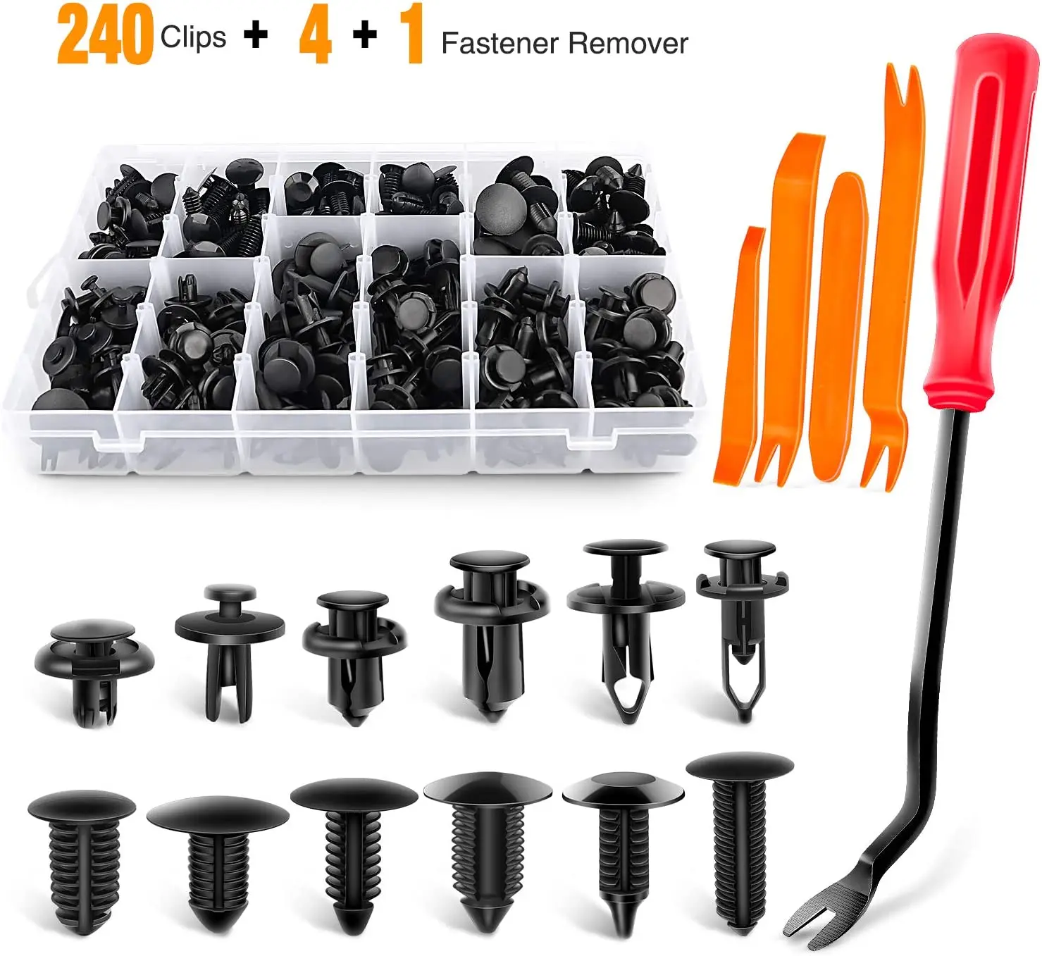 Factory Universal 240pcs Fasteners Rivet Assorted Auto Push Bumper