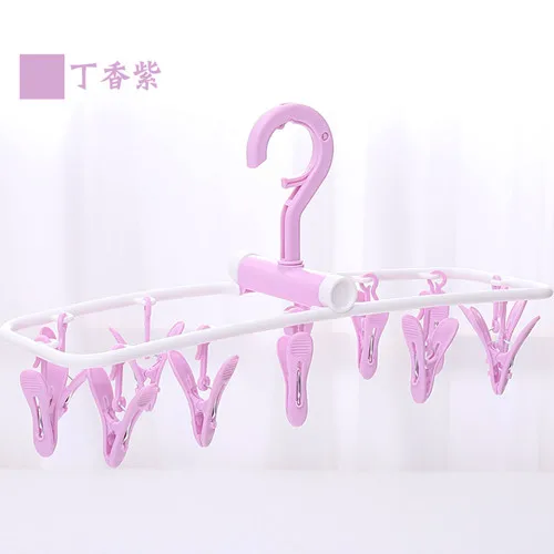 360 Rotating Multi Functional Colorful Candy  12 Clips Hanger  Plastic Drying Rack
