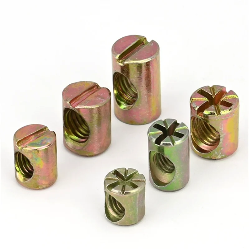 10 Tuercas Barril M8 De HALJIA Para Muebles, Camas, Cunas Y Sillas, Acero Carbono Duradero
