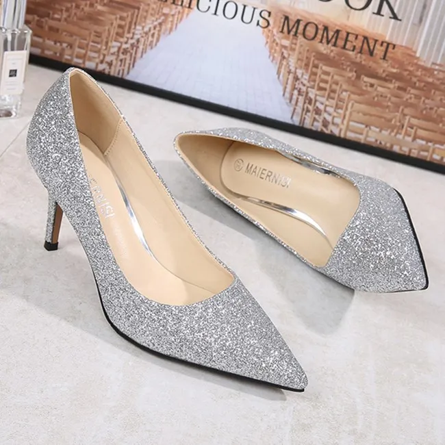 Sparkly Silver Wedding Shoes 2018 Crystal Rhinestone Ankle Strap 14 cm Stiletto  Heels Open / Peep Toe Wedding High Heels