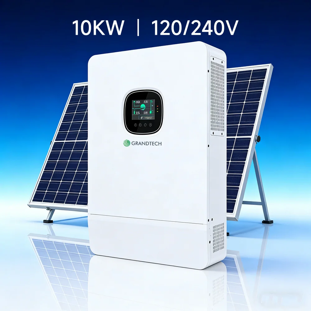 Quyosh Invertori, Off-Grid, Ikki Fazali Gibrid, Ichki 200 A MPPT Kontrolleri bilan jihozlangan, UL1741, Avtomatik Ishga Tushirish, Havo Sovitiladigan, 10 kW, 8 kW, 12 kW, 6 kW