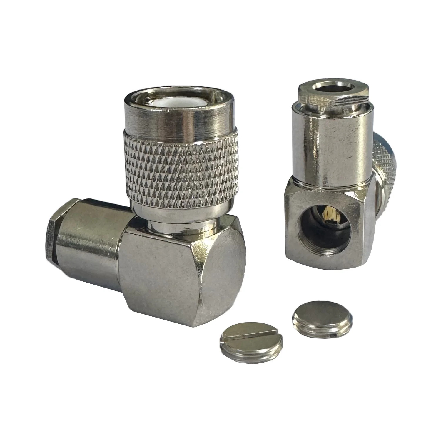 Brass Nickel Plating TNC-JW3 Connector RF TNC Bent Male Connector for RG58 Cable