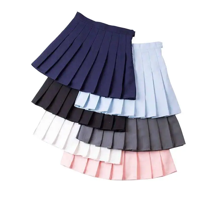 Girls A Lattice Short Dress High Waist Pleated Tennis Skirt Uniform With Inner Shorts Underpants 