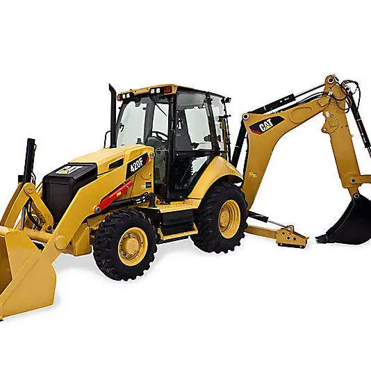 4WD Tractor with Front End Loader and Backhoe Mini Tractors Yellow ...