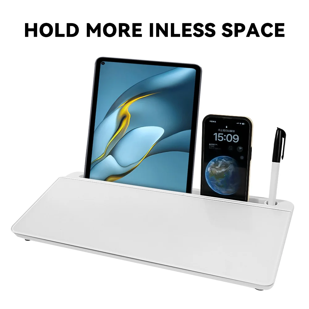 TOWON Desktop Glass Whiteboard With Basic Calculator, 12 - View #5