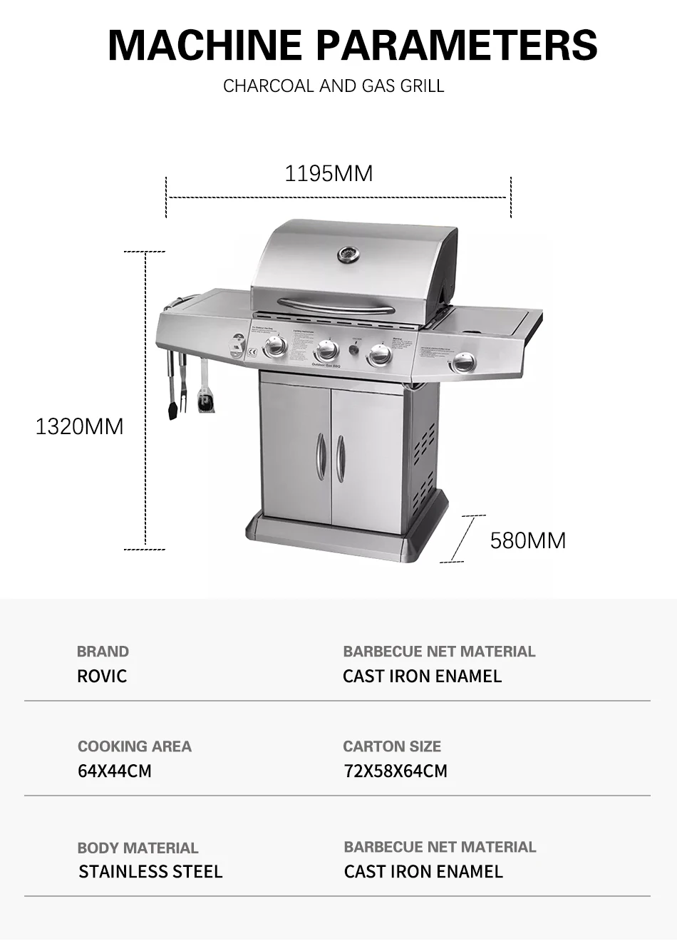 Kitchen Bbq Set Outdoor Gas Grill Stainless Steel Commercial Gas Bbq