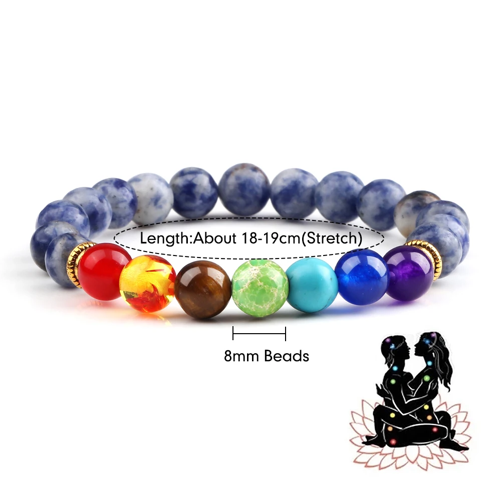 Naturale 7 Chakra Guarigione Cristallo Quarzo Perline Di - Foto 8