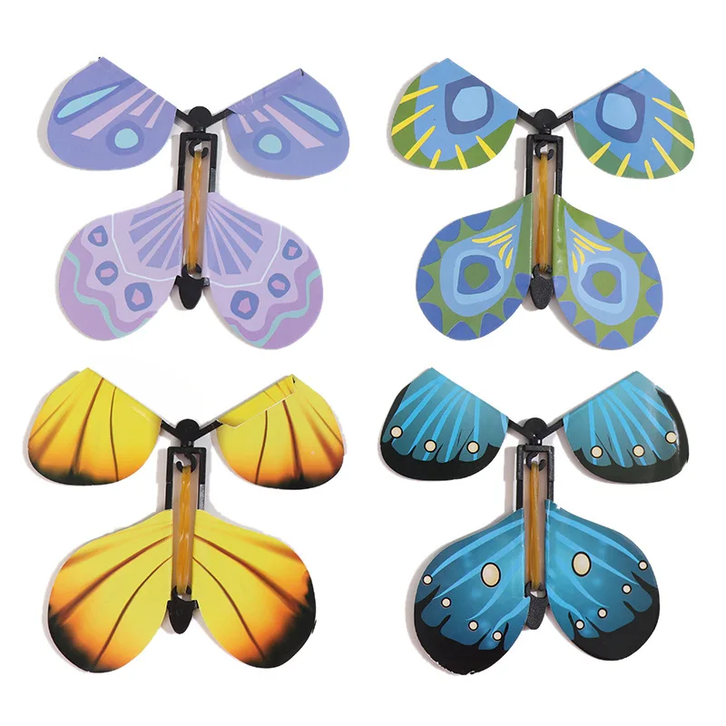Magic Flying Butterfly Fairy Flying Toy Winding Rubber Band