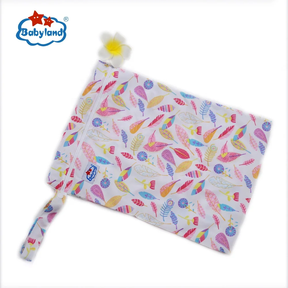 Простой тканый водонепроницаемый полиэстер PUL ПВХ молния влажная сумка для тканевых