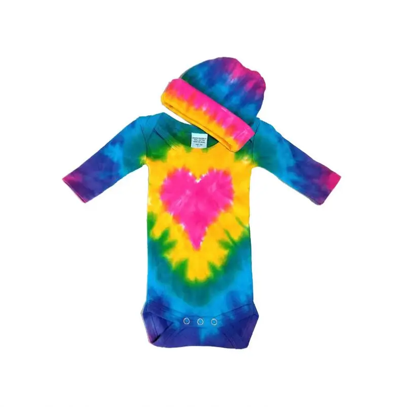 Новое поступление детские комбинезоны для малышек Tie Dye Одежда малышей галстук краситель оптовая продажа