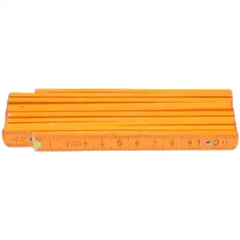 Regla De Madera Plegable De 2 Metros | Color Amarillo | Para Carpintería, Construcción Y Bricolaje