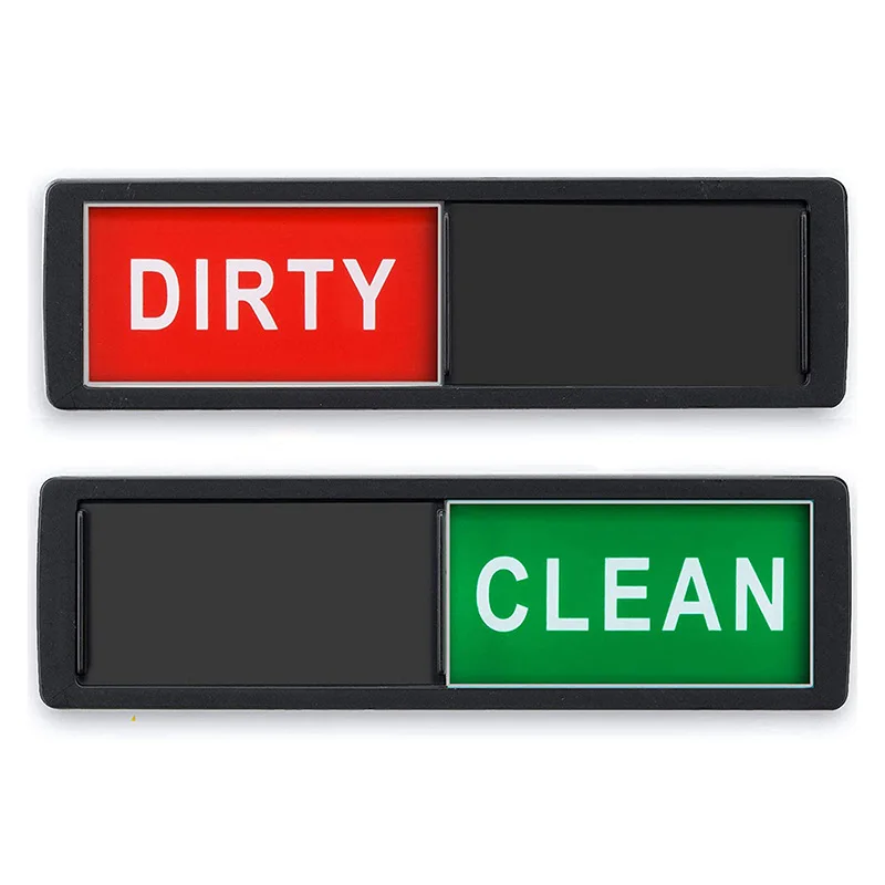 Clean Dirty Dishwasher Magnet - Non-Scratch Magnetic Signage Indicator for  Kitchen Dishes with Clear, Bold & Colored Text - Easy to Read & Slide for  Changing Signs (Black) 