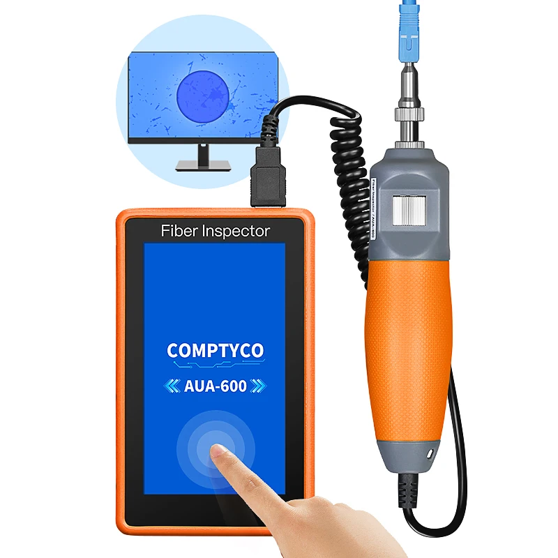 COMPTYCO AUA-600 Fiber optic cleaner 400X Fiber optic microscope 5-inch HD touch screen Inspection Probe Fiber end face detector