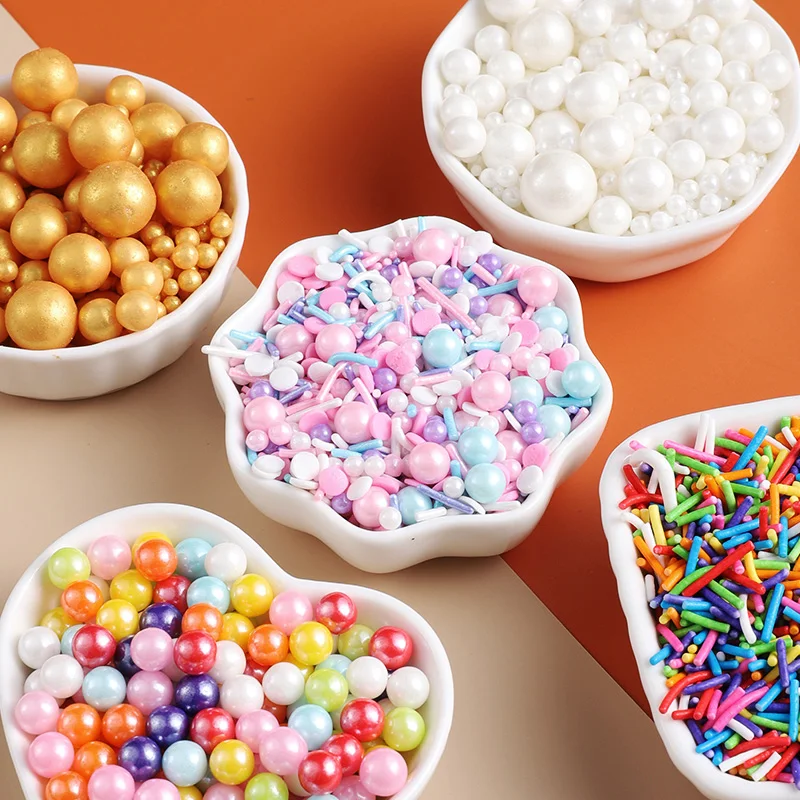 Edible Sprinkles Pearl Stars Sugar Comestibles Bulk Slices Rainbow Gold Blue Edible Sprinkles Candy for Cake Decoration