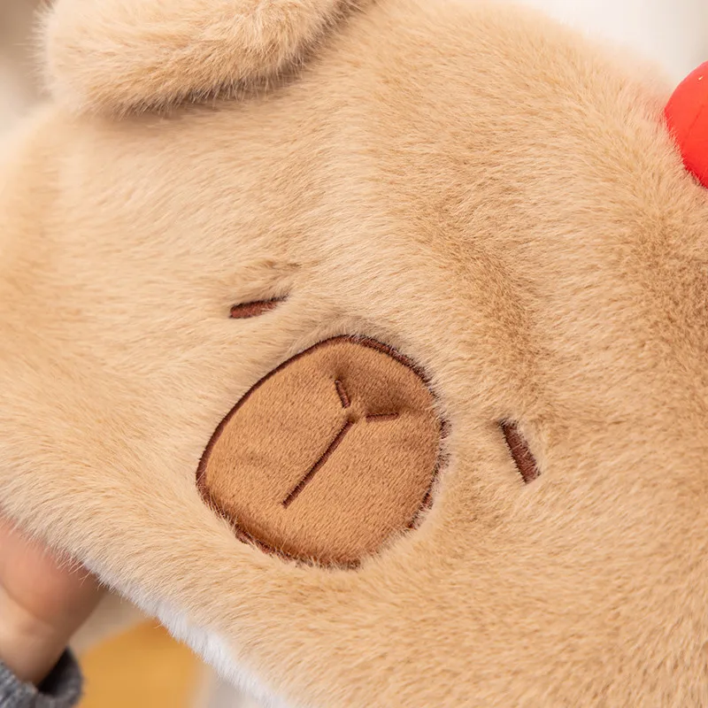 Capybara Plush Hat With Moving Ears | Cute Animal Beanie For Women & Kids | Winter Costume Accessory