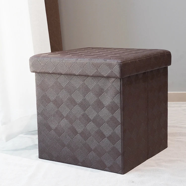 High Quality Living Room Collapsible Ottoman Cube Foldable Storage Stool Ottoman Foot Rest