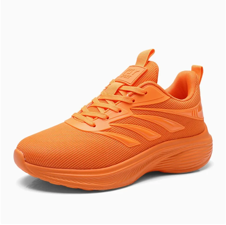 New Men's Women's Lace-Up Sporty Sneakers Lightweight Breathable Fabric EVA Outsole Durable Running Shoes Spring Aerobics Square