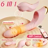 Rosa (Vibratore Dildo con Movimento di Spinta Rimovibile e Rotazione di Perle)