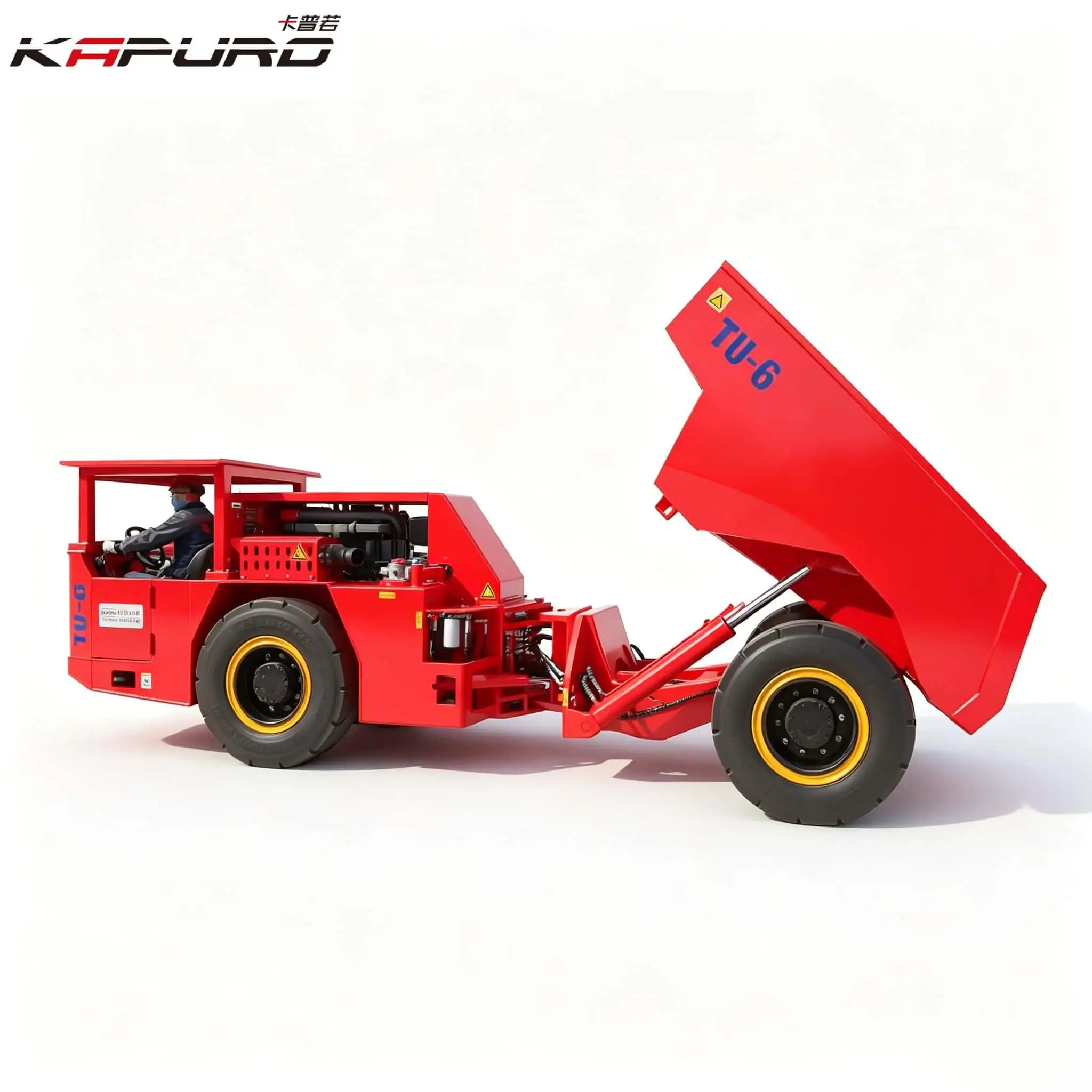 High Traction Kapuro TU-6 3CBM Air Cooled Diesel Dump Truck with Customized Engineering for Underground Truck Brake System