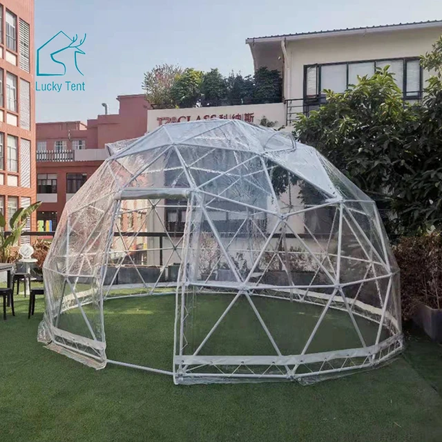 Outdoor Clear PVC Garden Igloo Round Dome Tent Bubble Geodesic Dome Transparent Restaurant Tent
