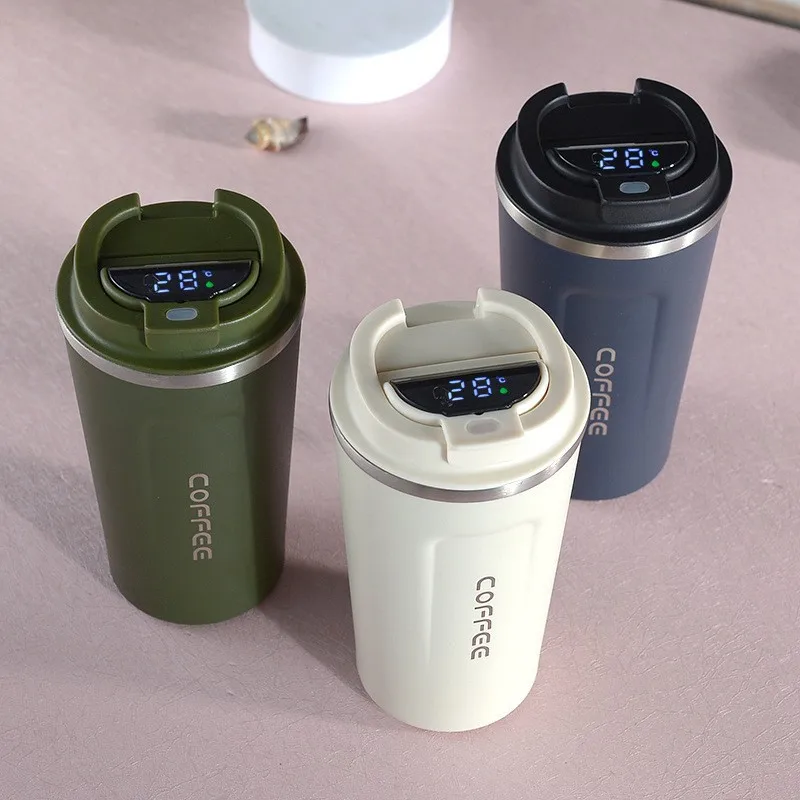 LED 350ml 500ml Smart Temperature Display Digital Vacuum Stainless Steel Insulated Thermal Travel Smart Coffee Mug Water Bottle