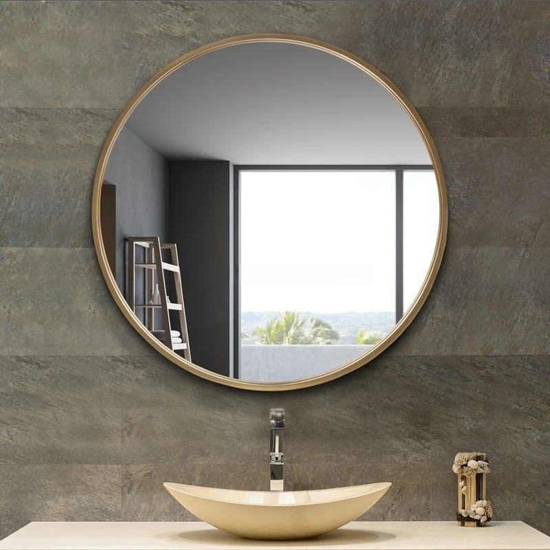 product round modern aluminum alloy frame full body wall mounted mirror for home decoration living room-7