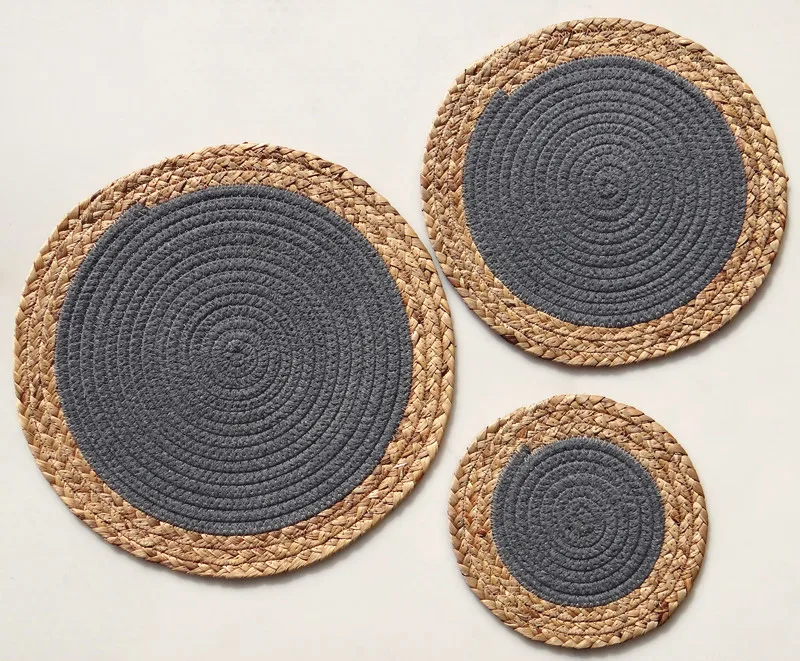 Woven Placemats For Dining Table/water Hyacinth Place Mats/round Woven