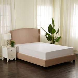 100% Cotton King Size Mattress Protector-Waterproof Breathable Anti-Bacteria Plain Knitted Encasement Zipper Soft White Hospital