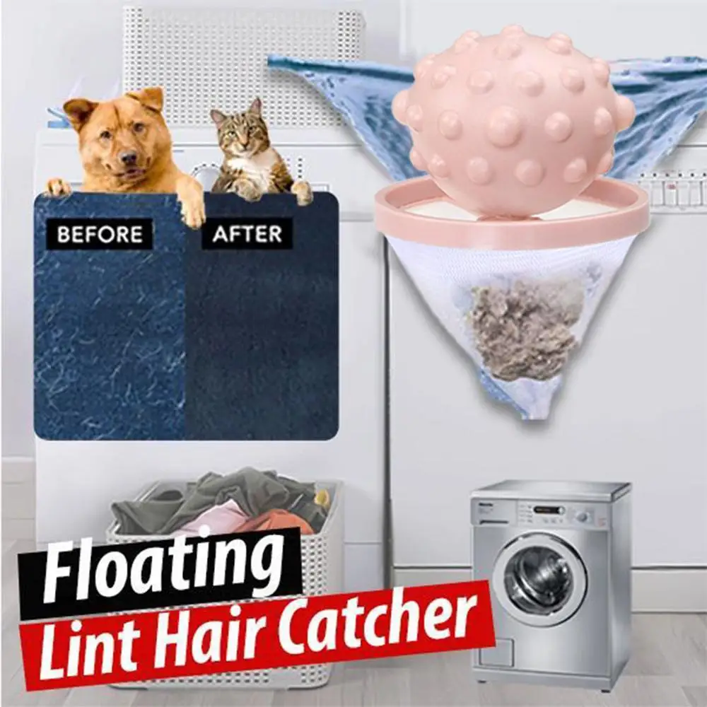 4 Pieces Reusable Washing Machine Lint Catcher Household Washing Machine  Lint Mesh Bag Hair Filter Net Pouch Washer Hair Catcher (Green)