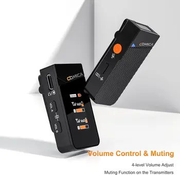 Comica Vimo C1 Wireless Lavalier Microphone, Mini Lapel Mic with Noise Cancellation,Safety Mode,Wireless Microphone for iPhone detail image