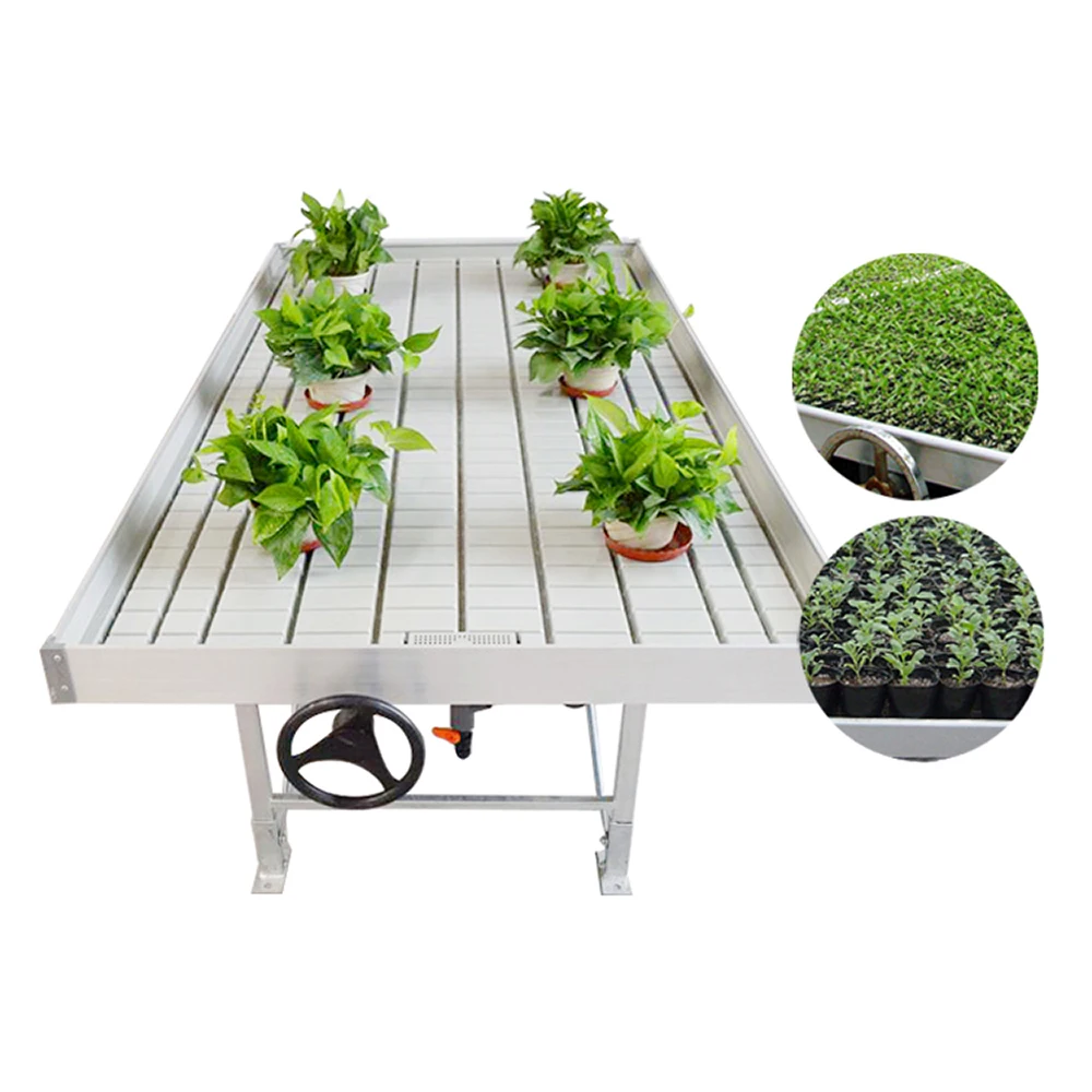 Hydroponics Rolling Bench Table With Trays Greenhouse Ebb And Flow Growing System Buy High