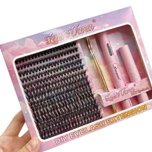 Wholesale Customizable Diy Cluster Lashes Private Label C D Curl Segment Pre-Cut Extension Kit Eyelashes DIY Cluster Lashes