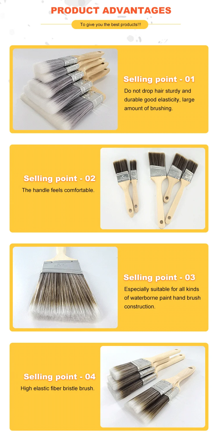 Professional Wood Handle Oil Paint Brush Painting Paint Brushes For