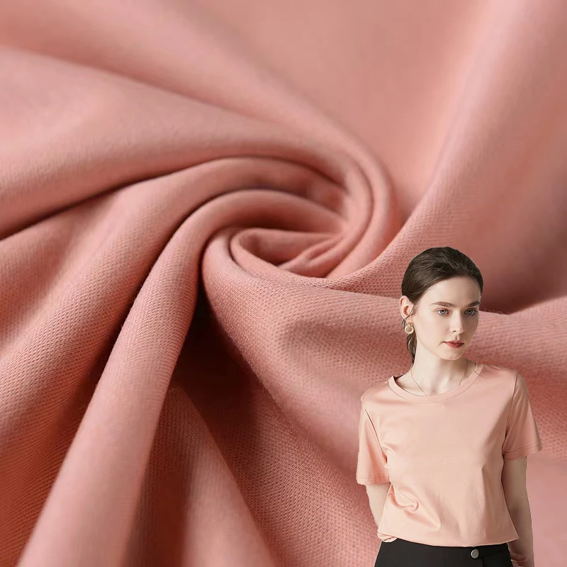 Organic Cotton Mercerize PIMA Single Jersey Knit Weft Cloth Mercerize PIMA 60s/2 Cotton SUPIMA Single Jersey Fabric for Garment