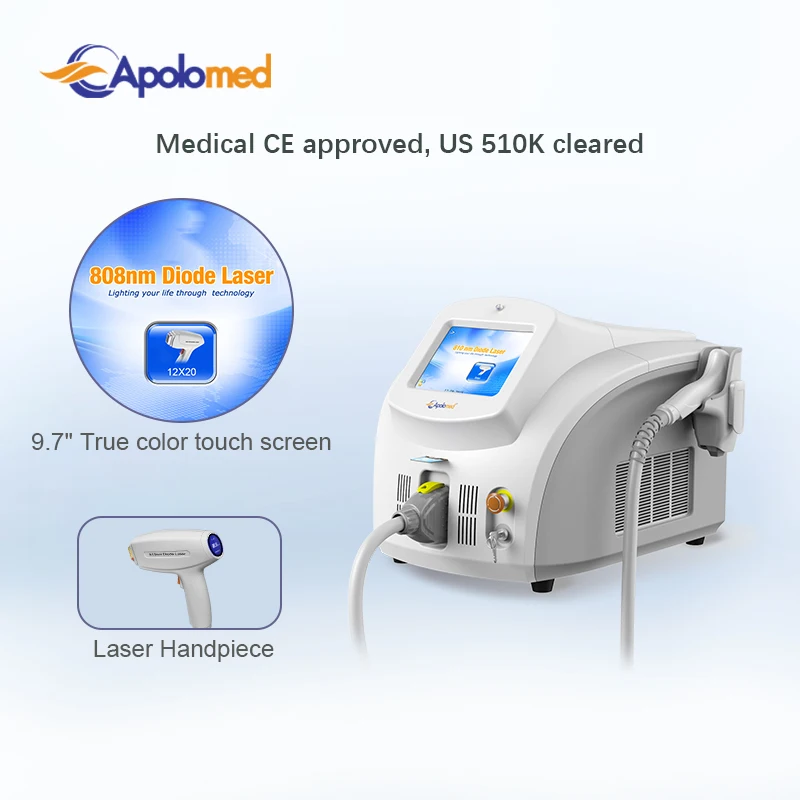 Newest  Apolomed Laser Removal Hair 808nm Diode Laser Hair Removal for Commercial and Home Use