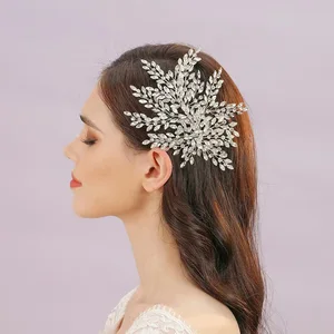 Brand Designer Handmade Rhinestone Bridal Hair Accessories High Bun Hairstyle Wedding Dress Hairpin