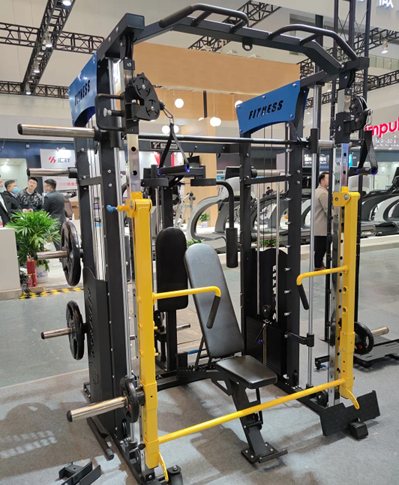 Commercial Gym Cable Functional Trainer Standing Squat Power Rack Cage All in One Fitness Multi Functional Smith Machine