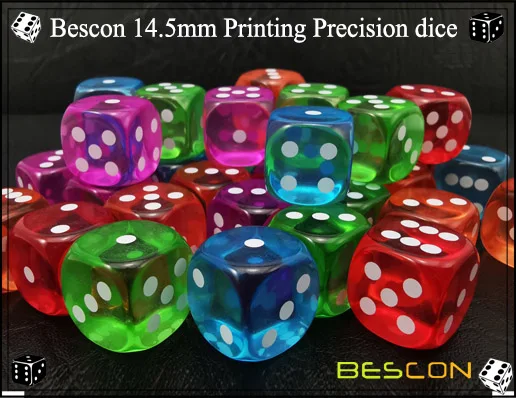 Impressão Precision Dice Set, cores translúcidas, 0,57 