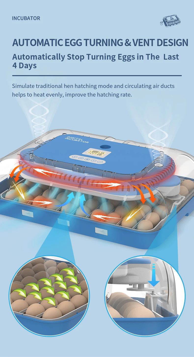 HHD 138 Rolling Best Automatic Egg Incubator Machine Solar Egg Incubator for Duck