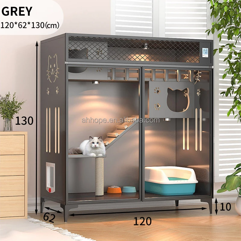 Hot Sale Luxury Solid Wood Cat Villa Nest Bed Wooden Pet Cage Cat