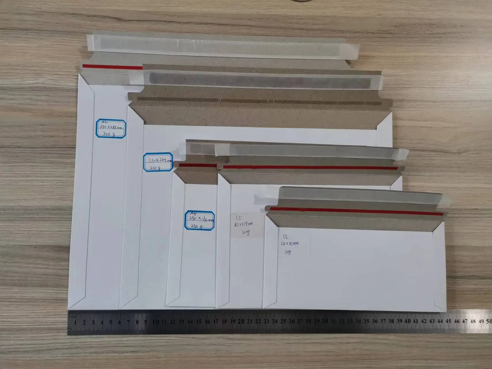 Custom Self Adhesive Paperboard Envelope Paper Mailer Document Photo